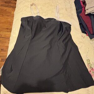 Womens Black swim dress with white adjustable straps. Size 18.  Swim365 Brand